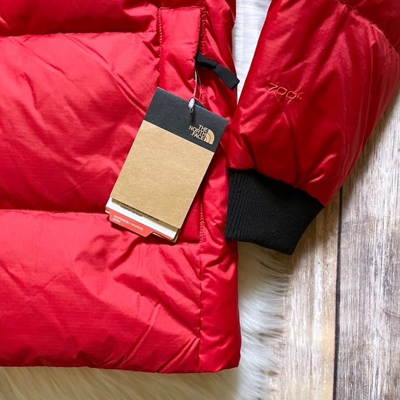 The North Face Men’s Nordic Bomber 700 Down Puffer Jacket In Red - Picture 3 of 8